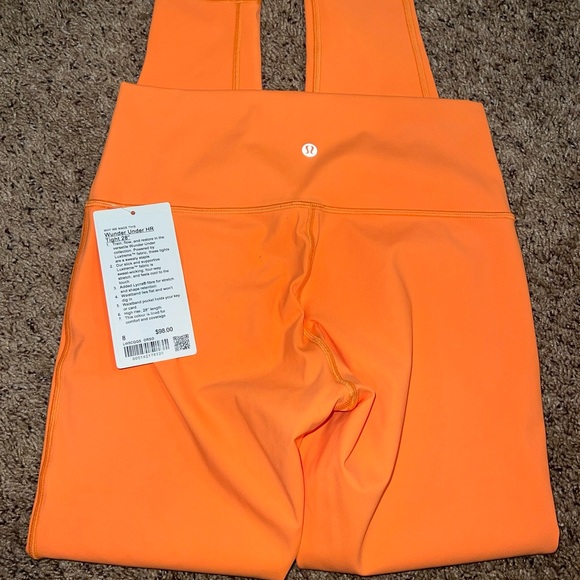 Lululemon Wunder Under High Rise Tight 28" Size 8 Luxtreme Orange Solar NWT $98 - Picture 4 of 5